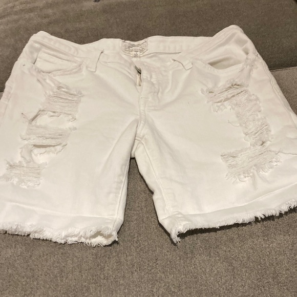 Current Elliott white distressed jean shorts - Picture 1 of 4